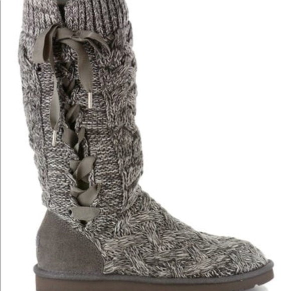 grey lace up uggs